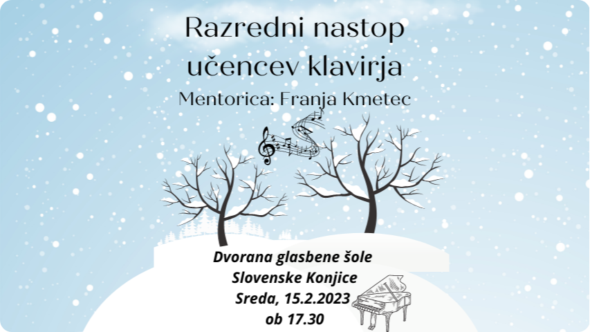 Nastop učencev klavirja iz razreda Franje Kmetec
